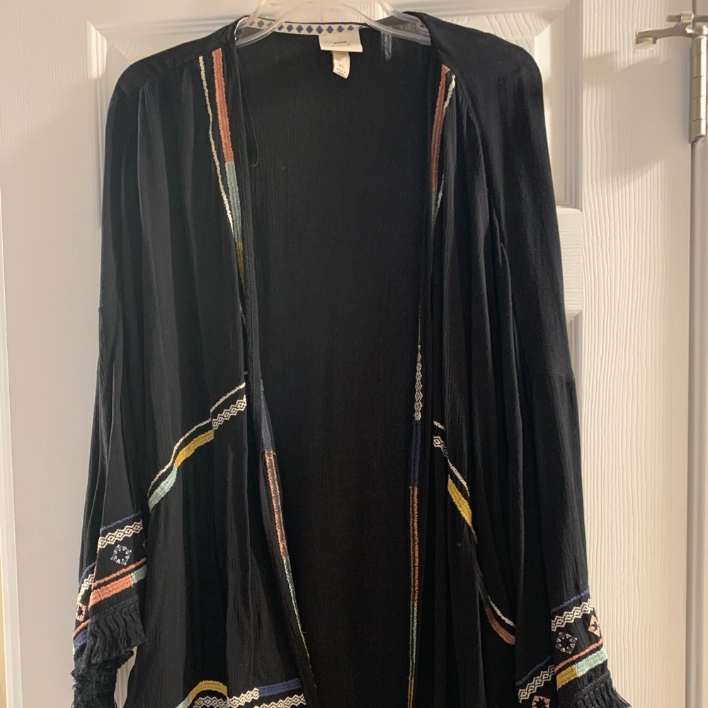 Fringe kimono